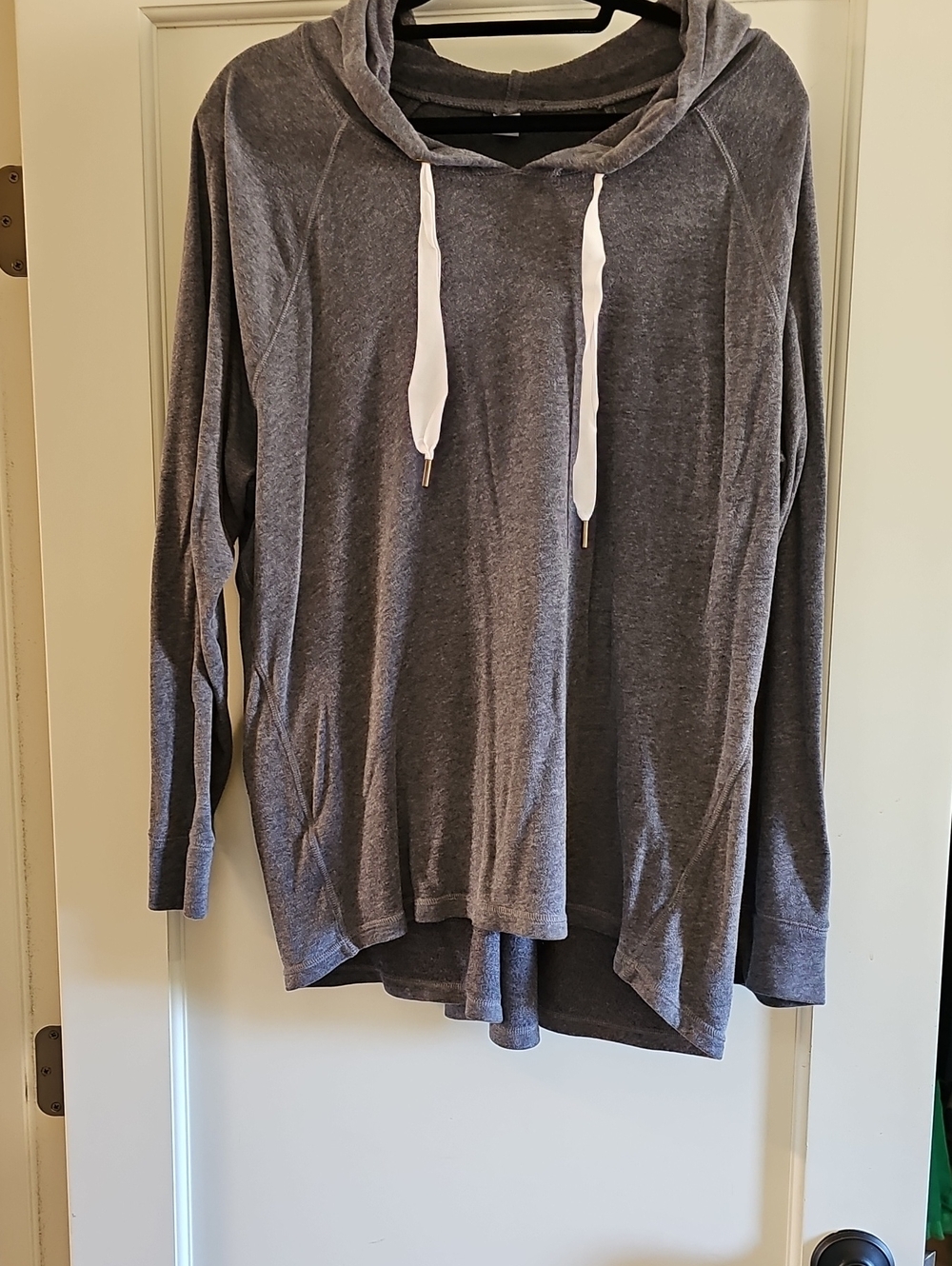 Old Navy Gray Pullover Hoodie with White Drawstrings